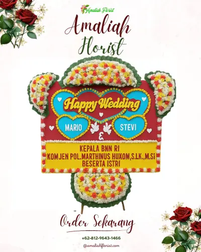 Karangan Papan Bunga Pernikahan di Tegalpanjang